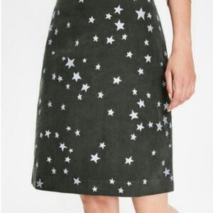 Boden Skirt, Green, White Stars Festive Holiday Preppy Classic  Size 10